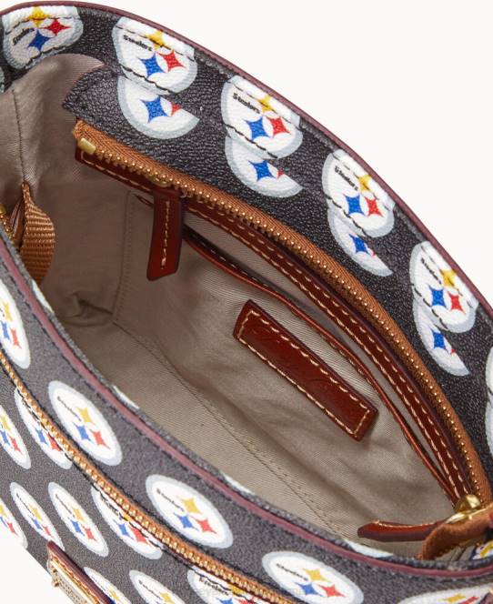 Dooney & Bourke nfl lille crossbody med lynlås JV0J1959 poser stålere