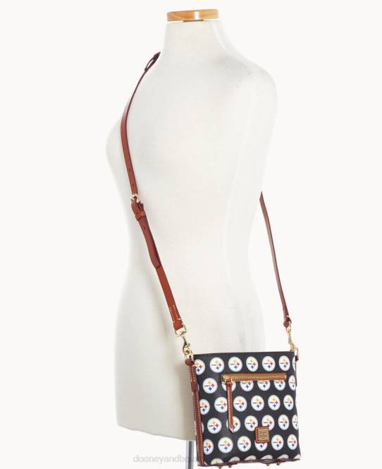 Dooney & Bourke nfl lille crossbody med lynlås JV0J1959 poser stålere