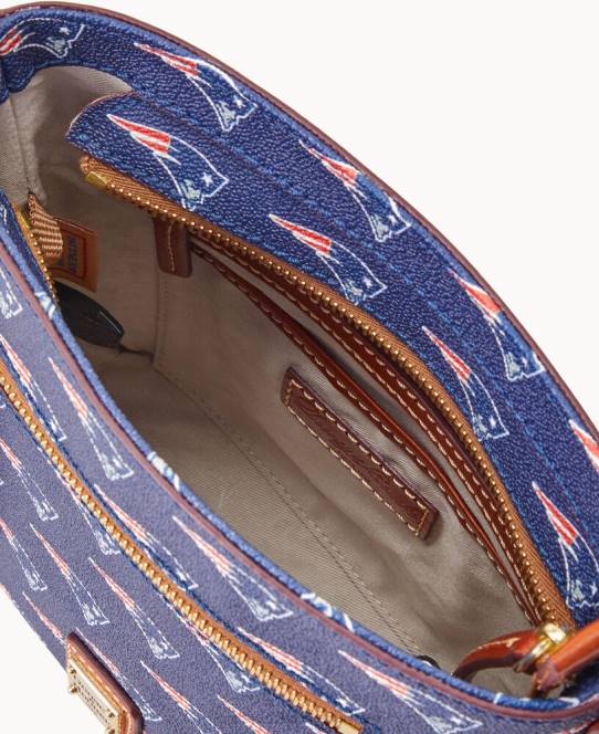 Dooney & Bourke nfl lille crossbody med lynlås JV0J1968 poser patrioter