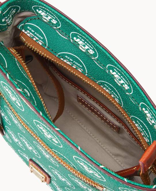 Dooney & Bourke nfl lille crossbody med lynlås JV0J1987 poser jetfly