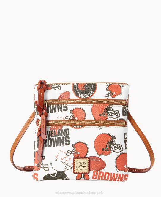 Dooney & Bourke nfl n s tredobbelt lynlås crossbody JV0J1701 poser brune