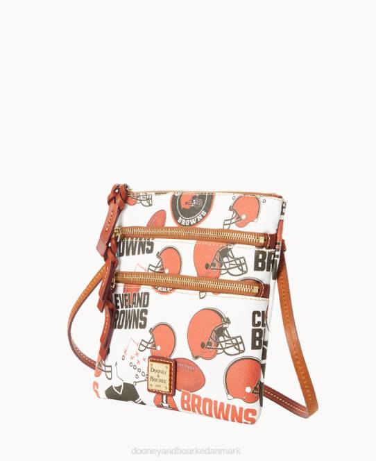 Dooney & Bourke nfl n s tredobbelt lynlås crossbody JV0J1701 poser brune