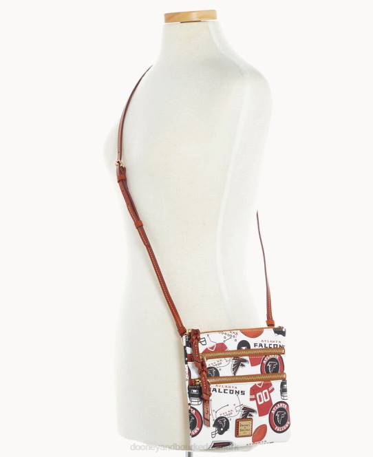 Dooney & Bourke nfl n s tredobbelt lynlås crossbody JV0J1749 poser falke
