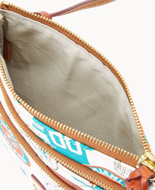 Dooney & Bourke nfl n s tredobbelt lynlås crossbody JV0J1753 poser delfiner