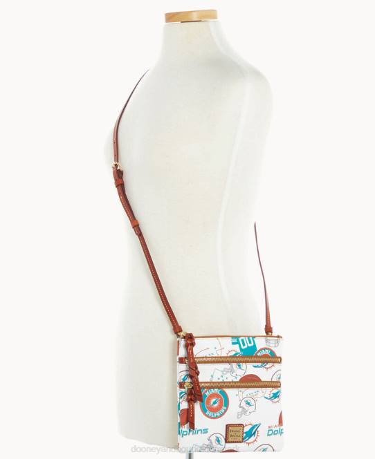 Dooney & Bourke nfl n s tredobbelt lynlås crossbody JV0J1753 poser delfiner