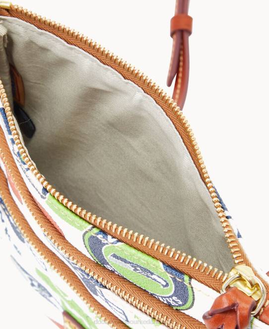 Dooney & Bourke nfl n s tredobbelt lynlås crossbody JV0J1765 poser havhøge