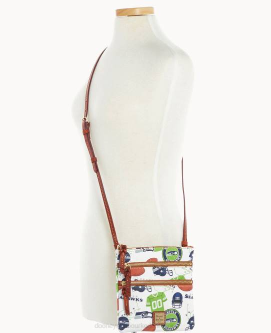 Dooney & Bourke nfl n s tredobbelt lynlås crossbody JV0J1765 poser havhøge