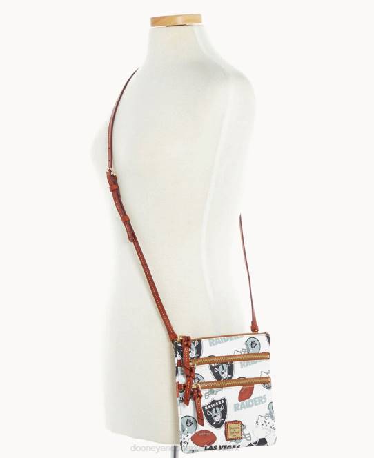 Dooney & Bourke nfl n s tredobbelt lynlås crossbody JV0J1768 poser raiders