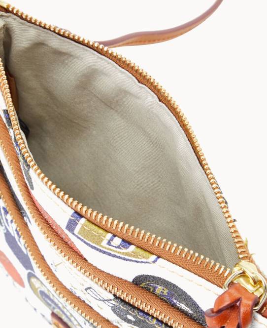 Dooney & Bourke nfl n s tredobbelt lynlås crossbody JV0J1926 poser ravne
