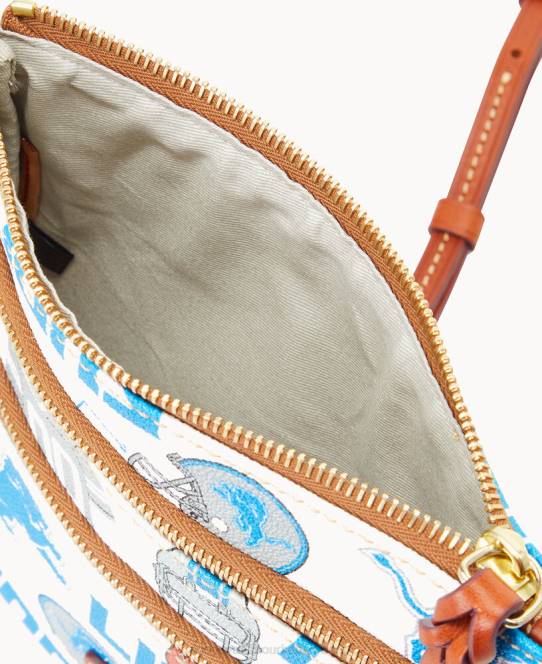 Dooney & Bourke nfl n s tredobbelt lynlås crossbody JV0J1946 poser løver