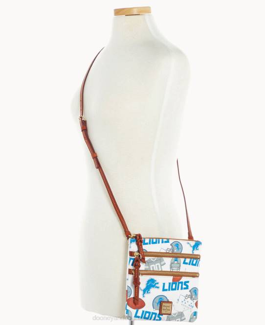 Dooney & Bourke nfl n s tredobbelt lynlås crossbody JV0J1946 poser løver