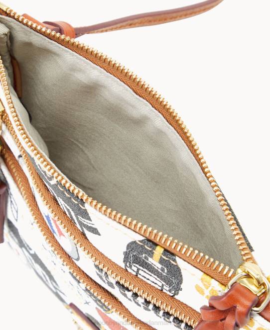 Dooney & Bourke nfl n s tredobbelt lynlås crossbody JV0J1953 poser stålere