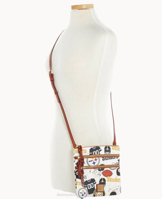 Dooney & Bourke nfl n s tredobbelt lynlås crossbody JV0J1953 poser stålere