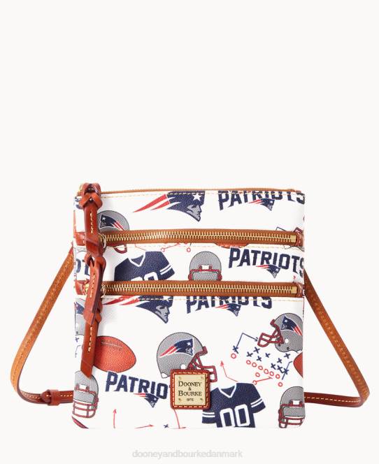 Dooney & Bourke nfl n s tredobbelt lynlås crossbody JV0J1975 poser patrioter
