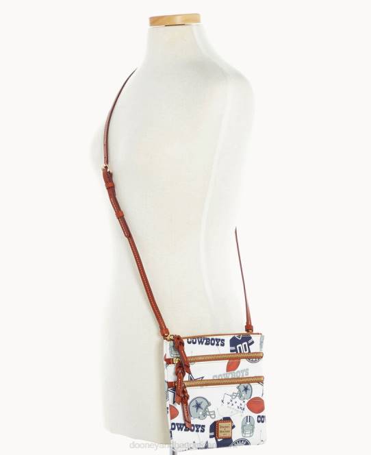Dooney & Bourke nfl n s tredobbelt lynlås crossbody JV0J2009 poser cowboys