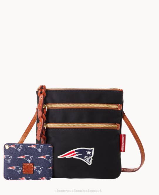Dooney & Bourke nfl n s tredobbelt lynlås w id holder JV0J1980 poser patrioter