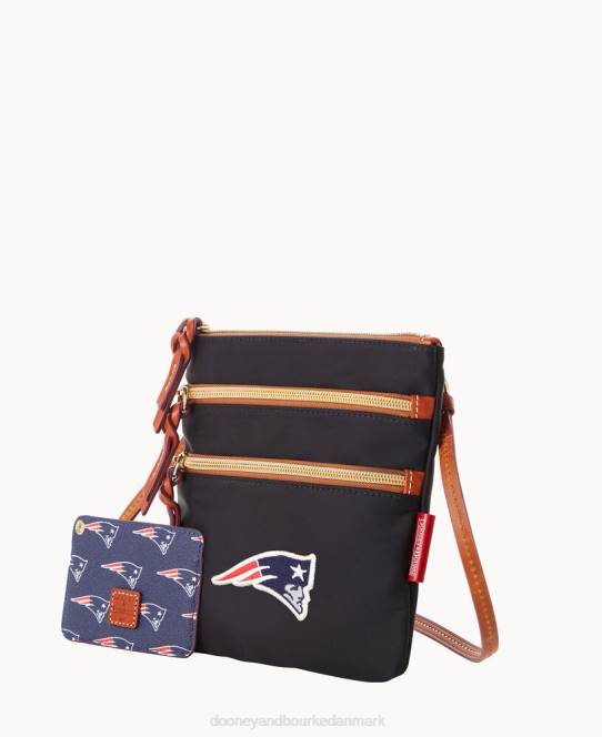 Dooney & Bourke nfl n s tredobbelt lynlås w id holder JV0J1980 poser patrioter