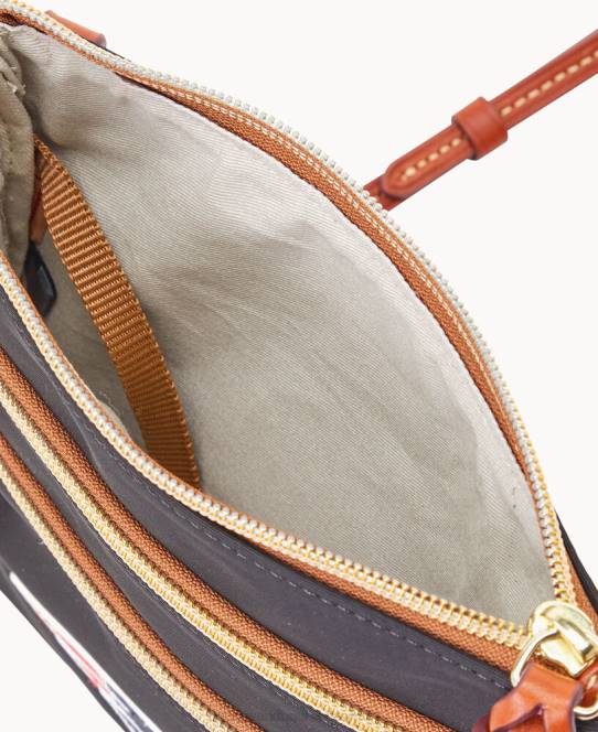 Dooney & Bourke nfl n s tredobbelt lynlås w id holder JV0J1980 poser patrioter