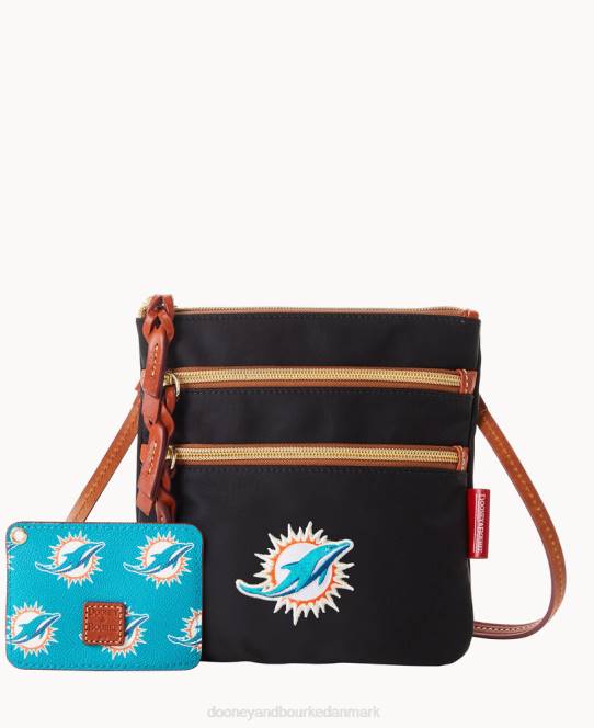 Dooney & Bourke nfl n s tredobbelt lynlås w id holder JV0J1984 poser delfiner