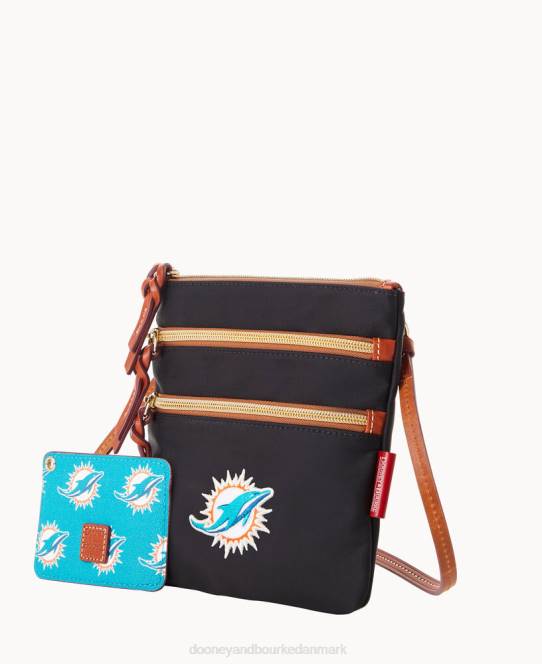 Dooney & Bourke nfl n s tredobbelt lynlås w id holder JV0J1984 poser delfiner