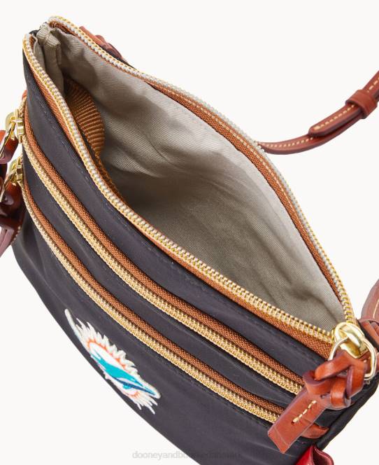 Dooney & Bourke nfl n s tredobbelt lynlås w id holder JV0J1984 poser delfiner