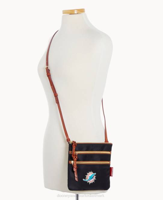 Dooney & Bourke nfl n s tredobbelt lynlås w id holder JV0J1984 poser delfiner