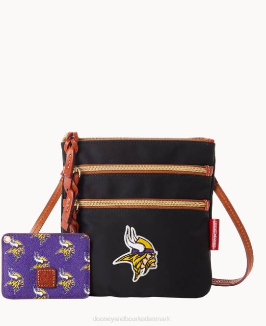 Dooney & Bourke nfl n s tredobbelt lynlås w id holder JV0J2006 poser vikinger