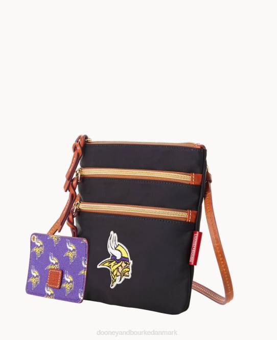 Dooney & Bourke nfl n s tredobbelt lynlås w id holder JV0J2006 poser vikinger