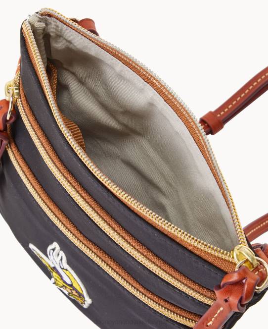 Dooney & Bourke nfl n s tredobbelt lynlås w id holder JV0J2006 poser vikinger