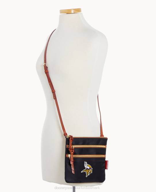 Dooney & Bourke nfl n s tredobbelt lynlås w id holder JV0J2006 poser vikinger
