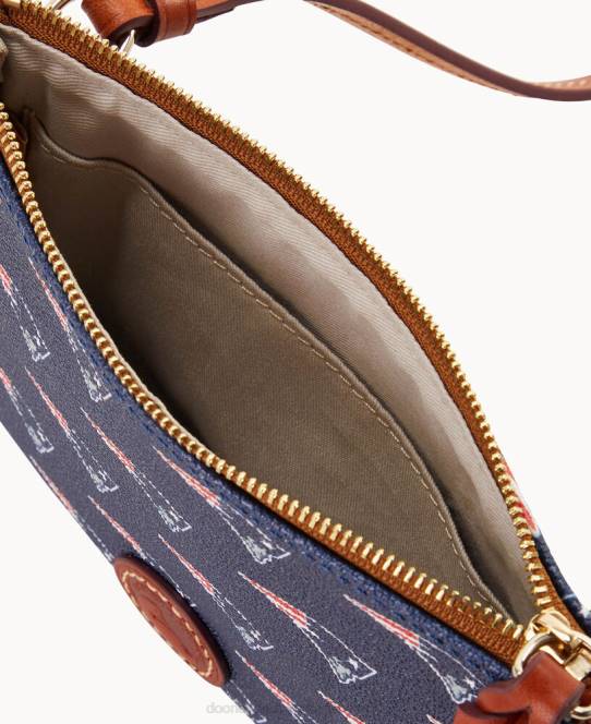 Dooney & Bourke nfl top crossbody med lynlås JV0J2700 poser patrioter