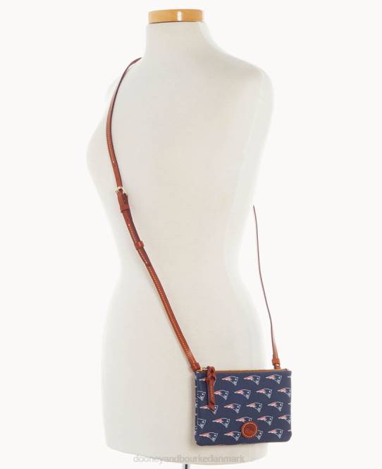 Dooney & Bourke nfl top crossbody med lynlås JV0J2700 poser patrioter