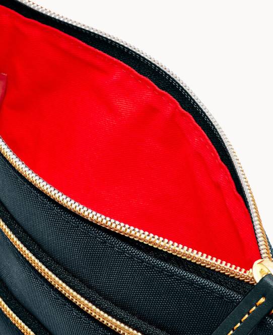 Dooney & Bourke nylon nord syd tredobbelt lynlås JV0J2416 poser sort