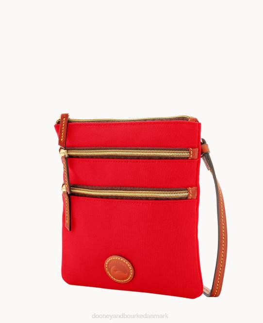 Dooney & Bourke nylon nord syd tredobbelt lynlås JV0J2418 poser rød