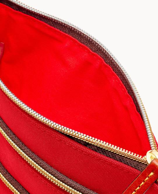 Dooney & Bourke nylon nord syd tredobbelt lynlås JV0J2418 poser rød