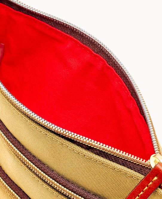 Dooney & Bourke nylon nord syd tredobbelt lynlås JV0J2419 poser kaki
