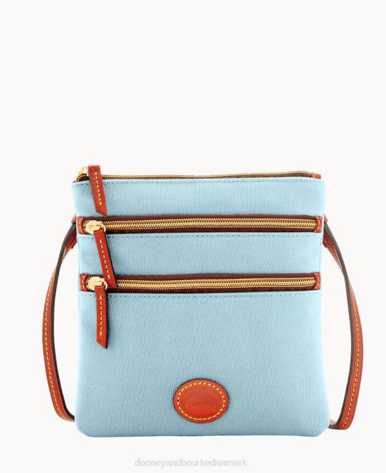Dooney & Bourke nylon nord syd tredobbelt lynlås JV0J2420 poser lyseblå
