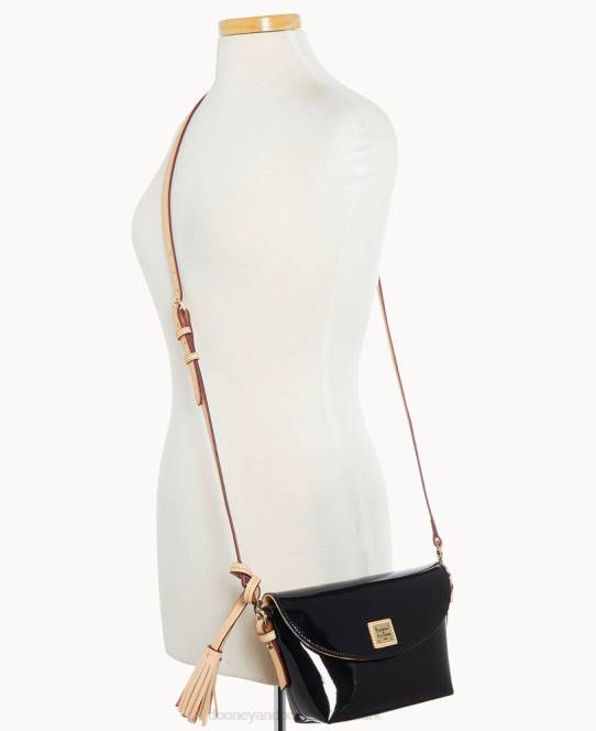 Dooney & Bourke patent crossbody sadeltaske JV0J2371 poser sort