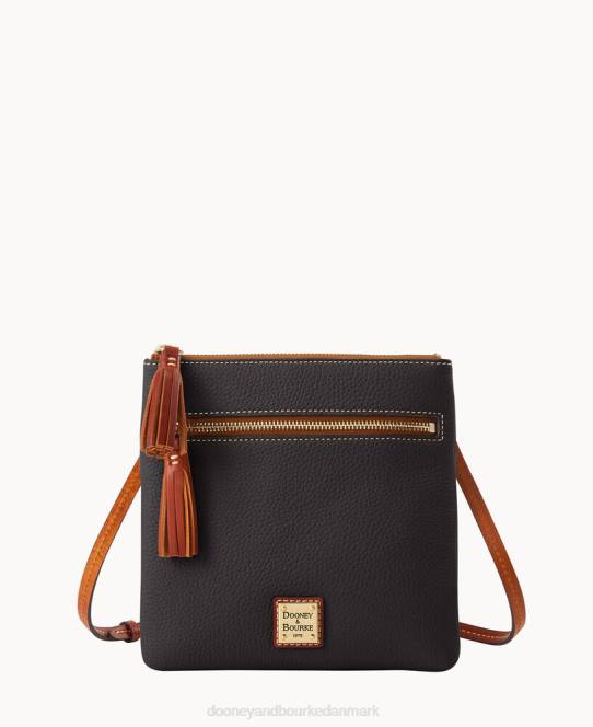 Dooney & Bourke pebble grain dobbelt lynlås kvast crossbody JV0J2339 poser sort