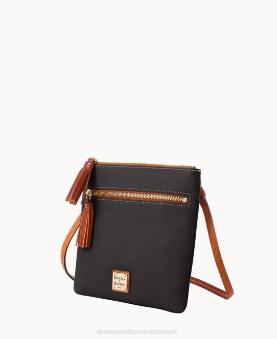 Dooney & Bourke pebble grain dobbelt lynlås kvast crossbody JV0J2339 poser sort