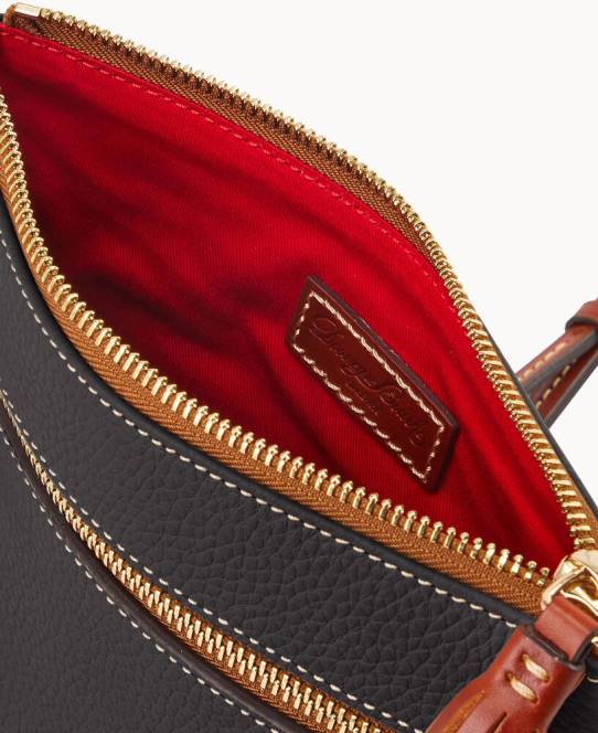 Dooney & Bourke pebble grain dobbelt lynlås kvast crossbody JV0J2339 poser sort