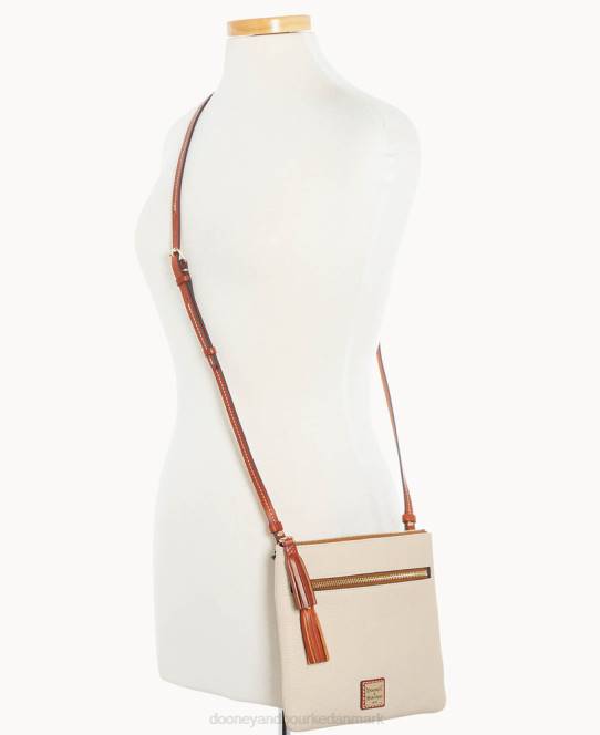 Dooney & Bourke pebble grain dobbelt lynlås kvast crossbody JV0J2340 poser knogle