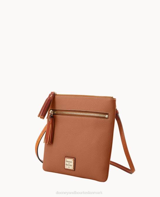 Dooney & Bourke pebble grain dobbelt lynlås kvast crossbody JV0J2341 poser karamel