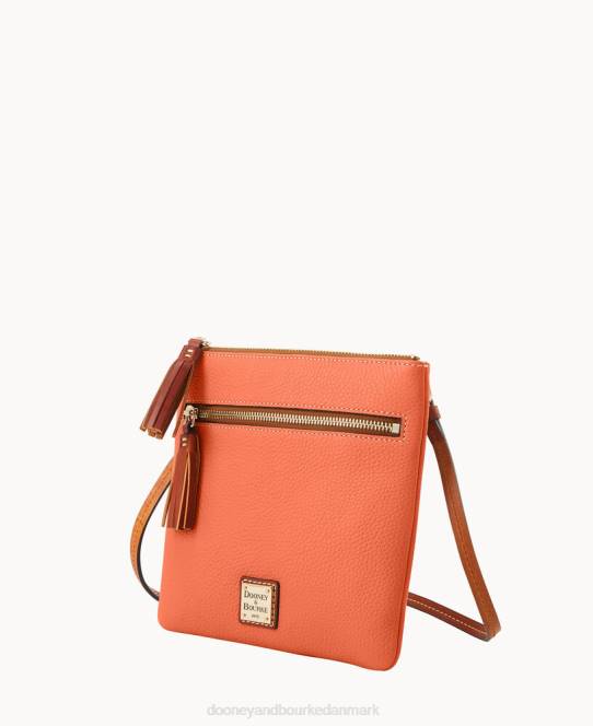 Dooney & Bourke pebble grain dobbelt lynlås kvast crossbody JV0J2342 poser koral