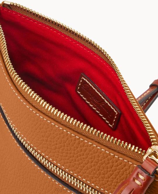 Dooney & Bourke pebble grain dobbelt lynlås kvast crossbody JV0J2345 poser sand