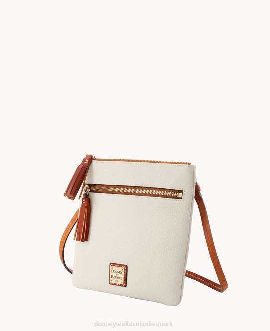 Dooney & Bourke pebble grain dobbelt lynlås kvast crossbody JV0J2346 poser hvid