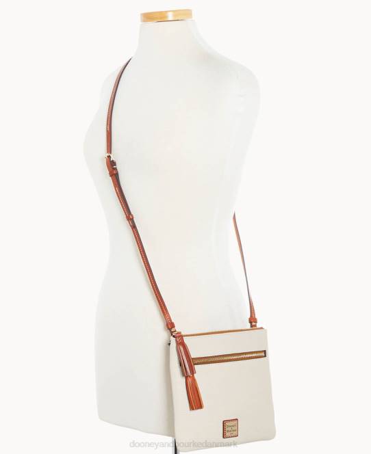 Dooney & Bourke pebble grain dobbelt lynlås kvast crossbody JV0J2346 poser hvid