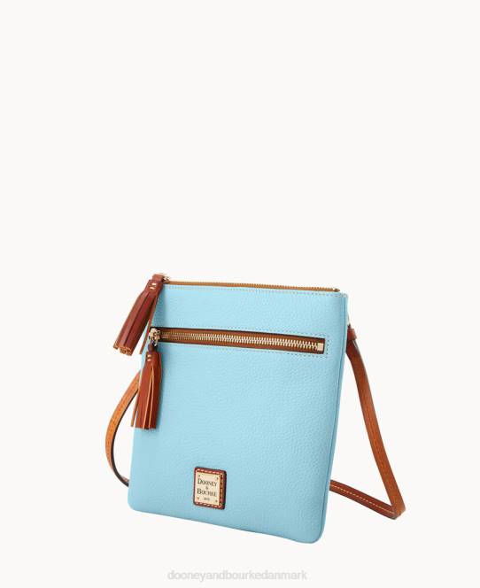 Dooney & Bourke pebble grain dobbelt lynlås kvast crossbody JV0J2347 poser caribisk blå