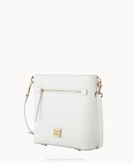 Dooney & Bourke saffiano crossbody med lynlås JV0J2031 poser off white