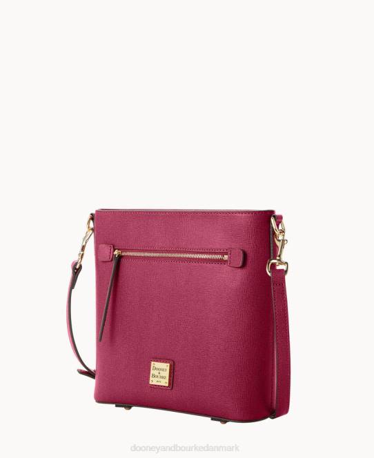 Dooney & Bourke saffiano crossbody med lynlås JV0J2032 poser tranebær